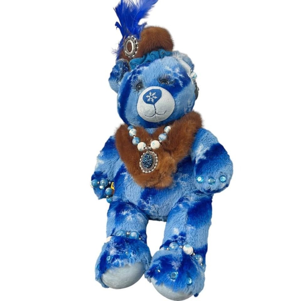 Build-A-Bear Workshop Snowflake Blue Winter Hugs Teddy Bear Customized Plush
